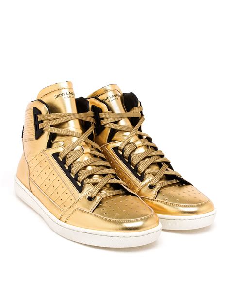 gold high top sneakers men.